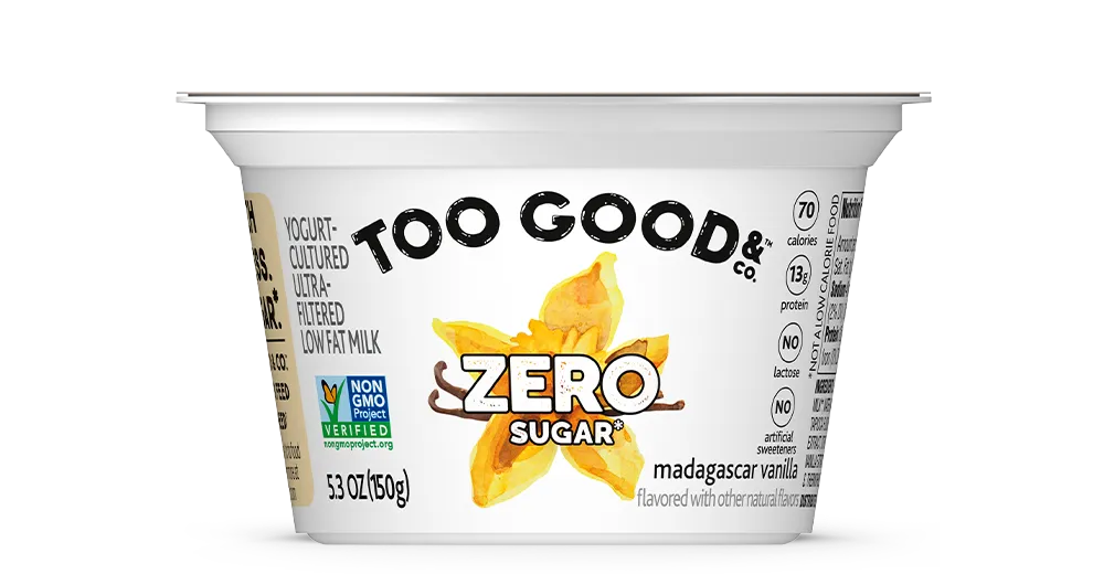 Too Good & Co zero sugar madagascar vanilla ultra filtered milk cup