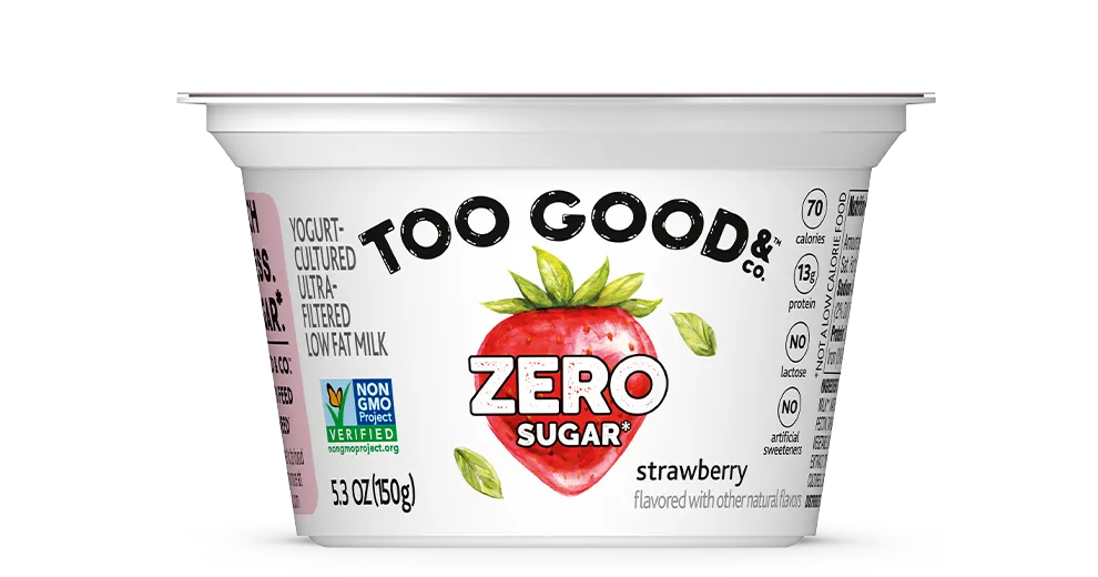 Too Good & Co zero sugar strawberry vanilla ultra filtered milk cup