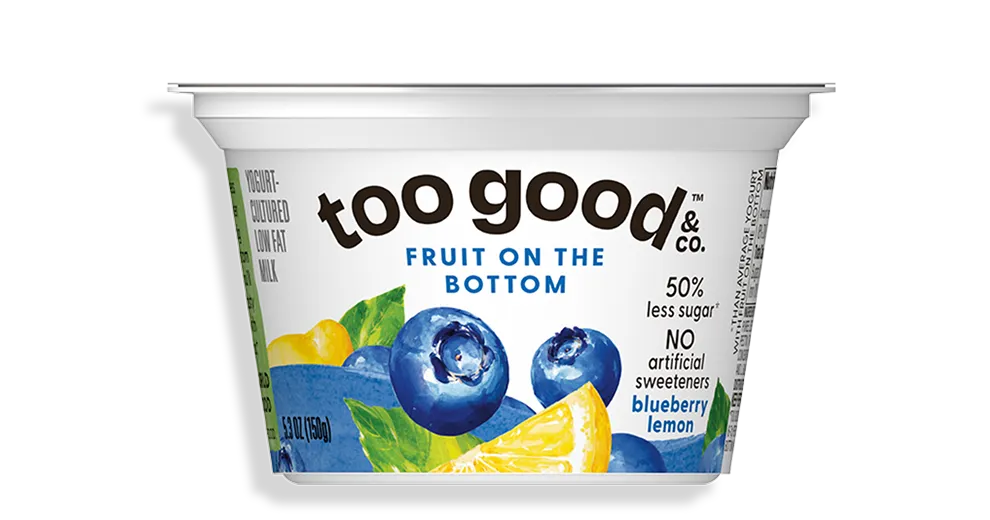 Too Good & Co Blueberry Lemon Fruit on the Bottom Yogurt-Cultured Ultra-Filtered Low-Fat Milk Cup