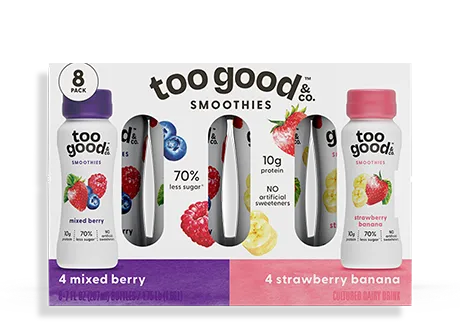 Two Good® Strawberry Banana & Mixed Berry Cultured Dairy Beverages in 8-pack