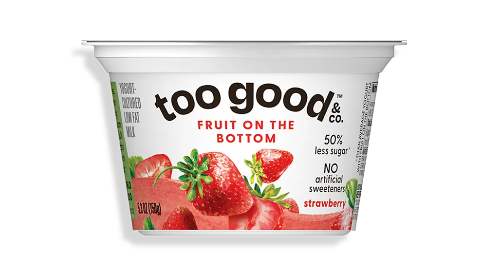 Too Good & Co Strawberry Fruit on the Bottom Yogurt-Cultured Ultra-Filtered Low-Fat Milk Cup